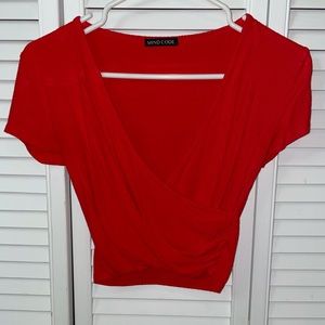 Bright Red Cropped Top